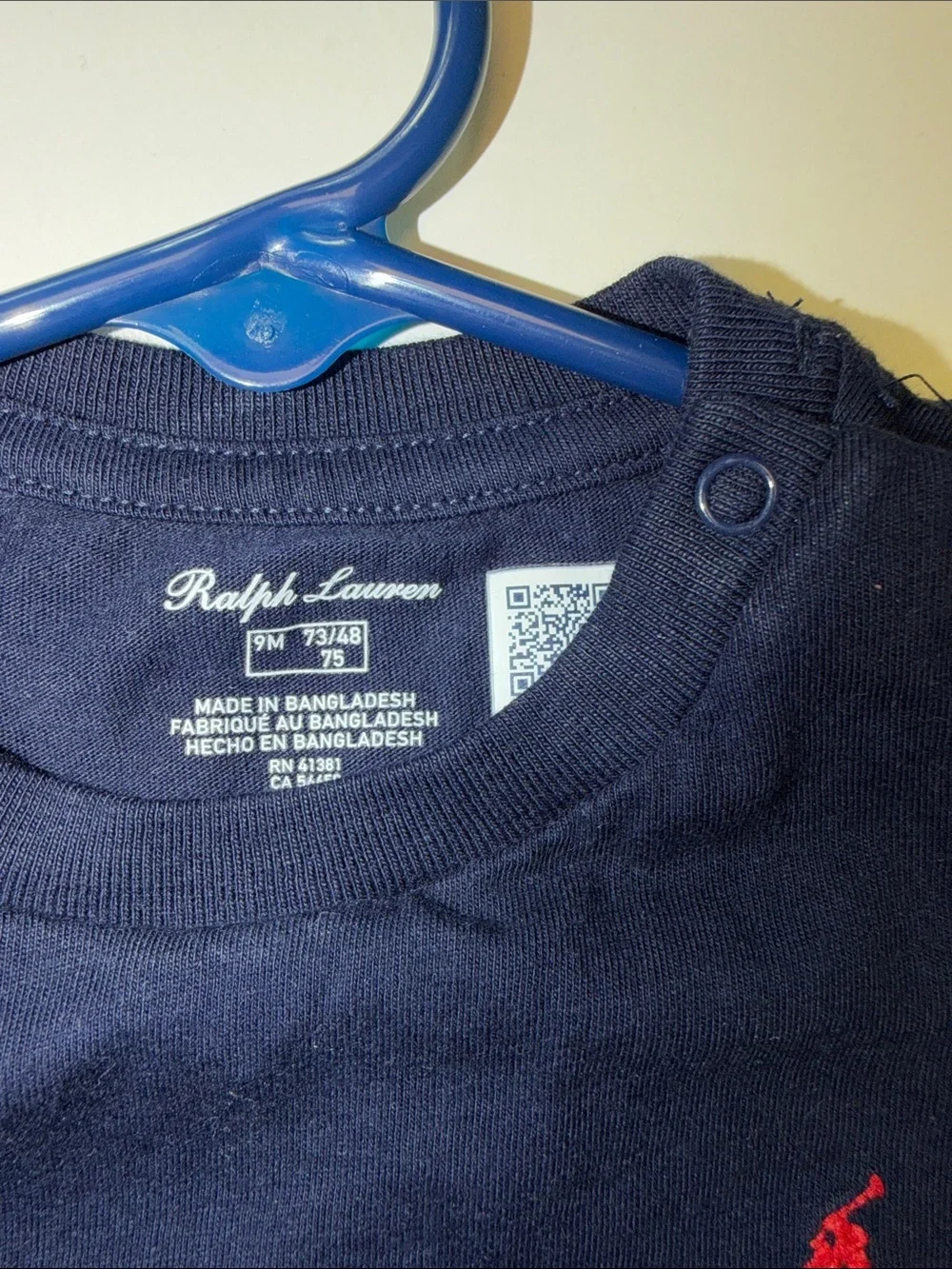 Polo by Ralph Lauren Navy Short-Sleeve Baby Tee with Red Pony